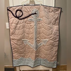 Land of Nod High Seas Anchor Quilt-A Fun Piece For A Nursery Or Bedroom